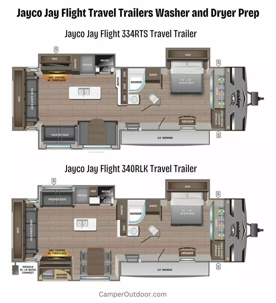 jayco jay flight travel trailers washer and dryer prep